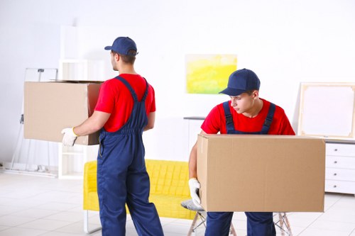 Man with a van loading boxes in Watford for a local move