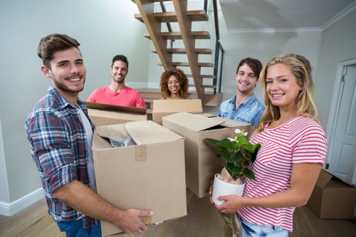 Student removals in Watford with boxes ready for transport