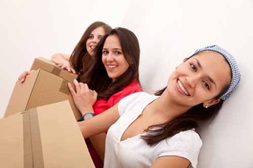 Watford moving van loading furniture and boxes for transport