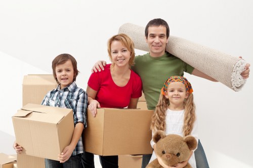 Boxes and household items prepared for man and van transport in Watford
