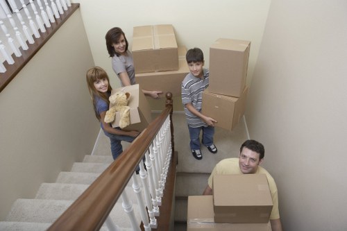Trained moving staff handling belongings carefully